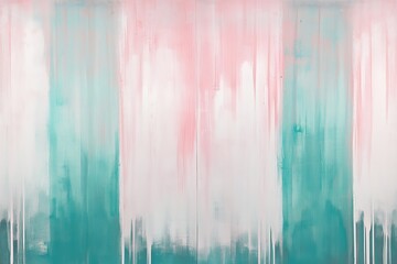 Soft pink and teal paint drips creating a vertical abstract pattern. Concept of fluidity, movement, and artistic expression