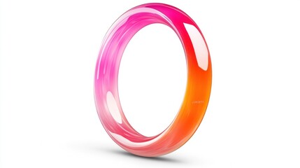 Glossy pink and orange ring.