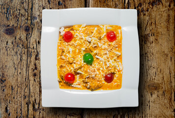 Royal Shahi Paneer with Nuts and Glazed Cherries – A Rich and Creamy Indian Delight.
