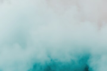 Obraz premium Soft teal and white misty cloud texture. Abstract dreamy background with a sense of depth