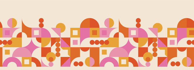 Retro hand drawn seamless pattern, bold shapes background, great for textiles, banners, wallpapers, wrapping - vector