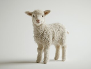 Obraz premium Small lamb on white surface