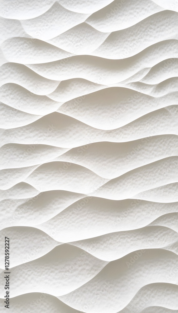 Poster white textured waves form an abstract and minimalist background