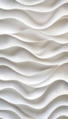 Obraz premium Abstract white textured wall with horizontal flowing wave pattern