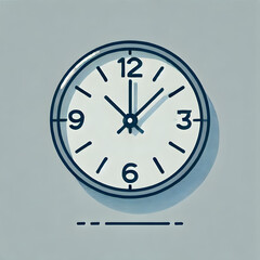 wall clock on blue