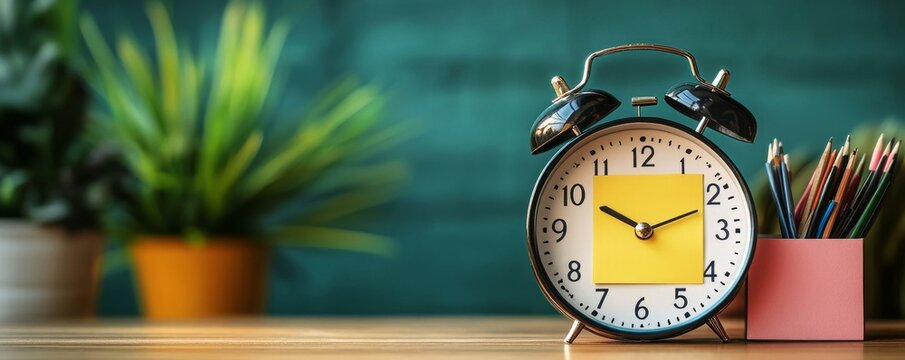 Alarm clock and sticky note with Break Time! text signifying the importance of taking a pause for rest and relaxation in daily routines