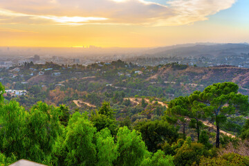 Stunning Sunset View Over Hiking Trails in Griffith Park