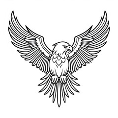 Obraz premium Powerful eagle spreading expansive wings, symbolizing majestic freedom and untamed wilderness