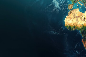 Detailed Aerial View of Africa and Europe from Space at Night