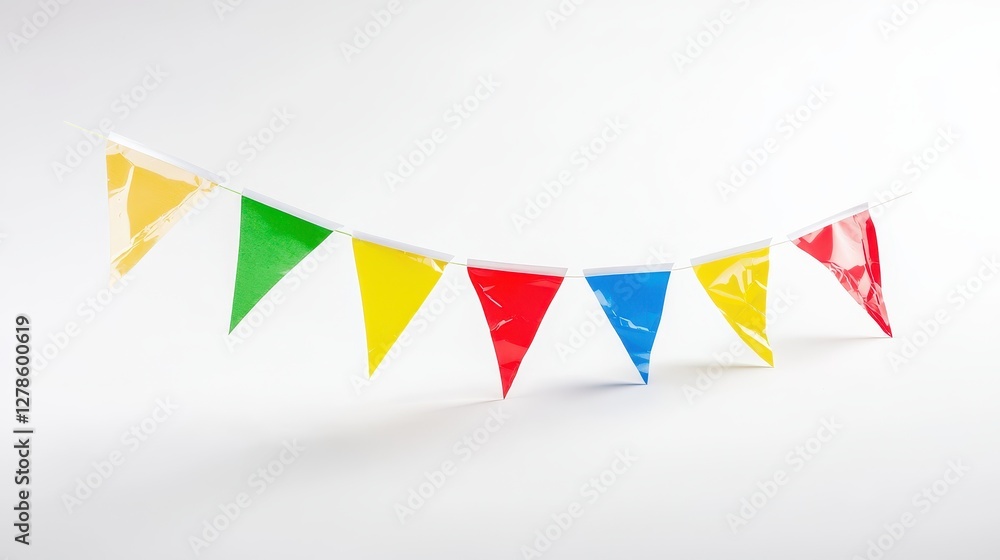 Poster colorful sticky flags arranged neatly for decoration or festive events in a bright and cheerful sett