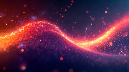 Obraz premium Mystical Abstract Ribbons in Dark Space