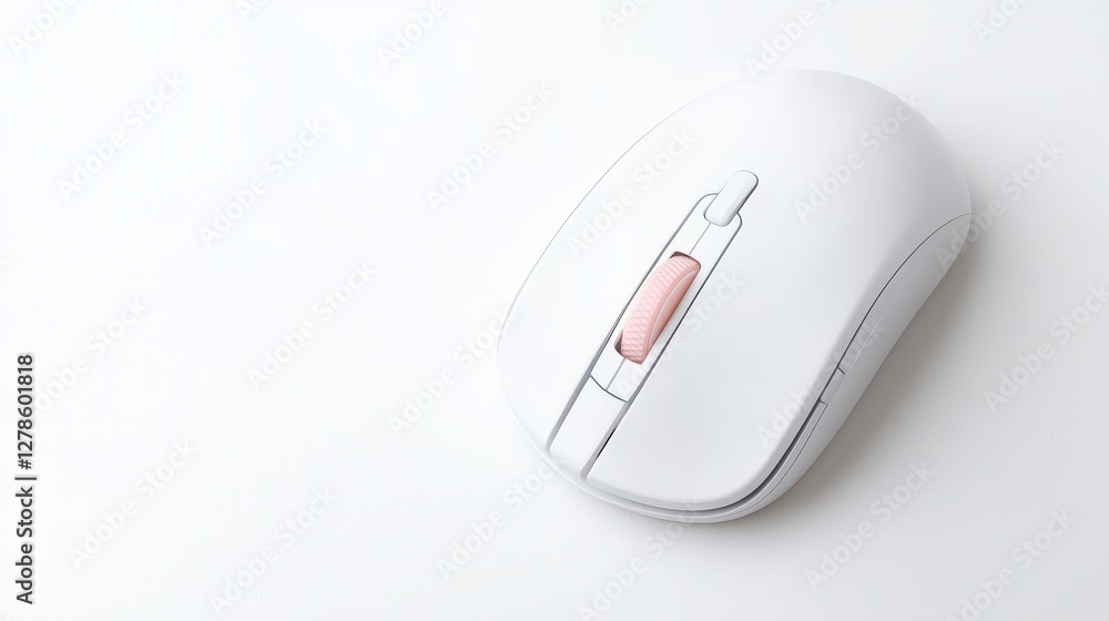 Poster modern wireless computer mouse isolated on white background for minimalist and sleek technology them