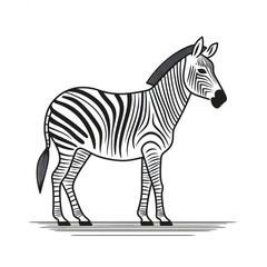 Obraz premium Stylized zebra standing still on a white background