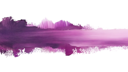 Purple brush stroke featuring textured surface, transparent backdrop highlighting vibrant paint mark with artistic detail