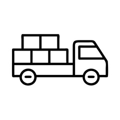 Fototapeta premium Truck with boxes icon on transparent background for freight transportation