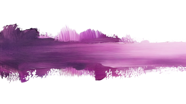 Purple brush stroke featuring textured surface, transparent backdrop highlighting vibrant paint mark with artistic detail - Powered by Adobe