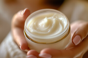 woman applying cream