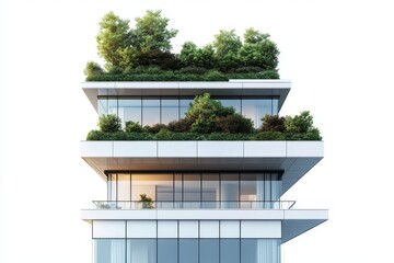 Modern Green Building Architecture Rooftop Gardens Cityscape Views