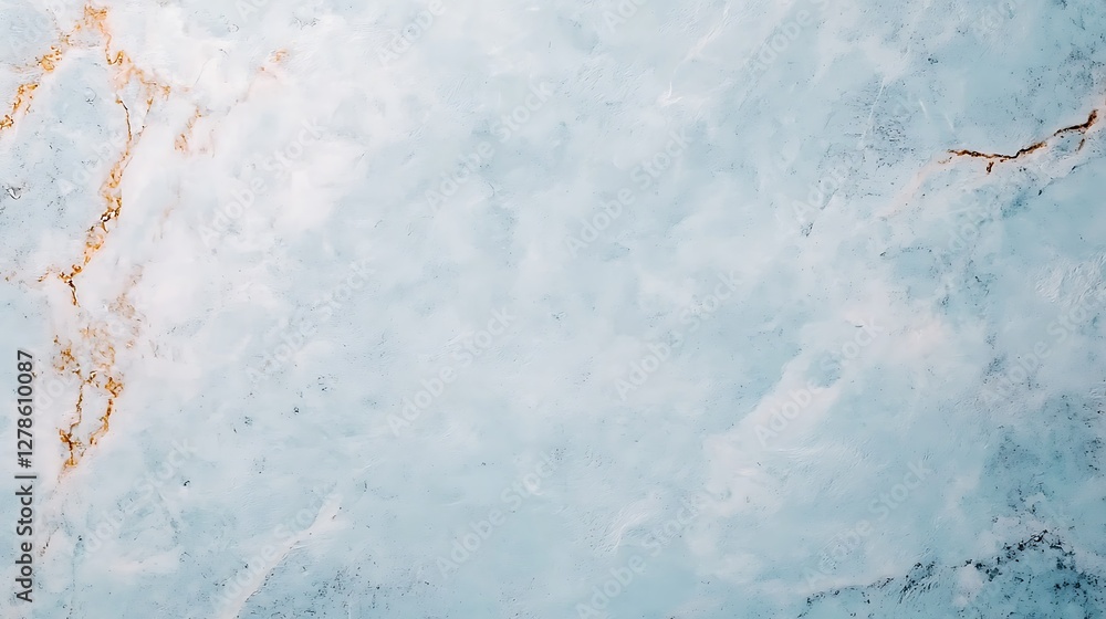 Aufkleber a light blue marble texture featuring subtle veins of gold, creating an elegant and polished appeara