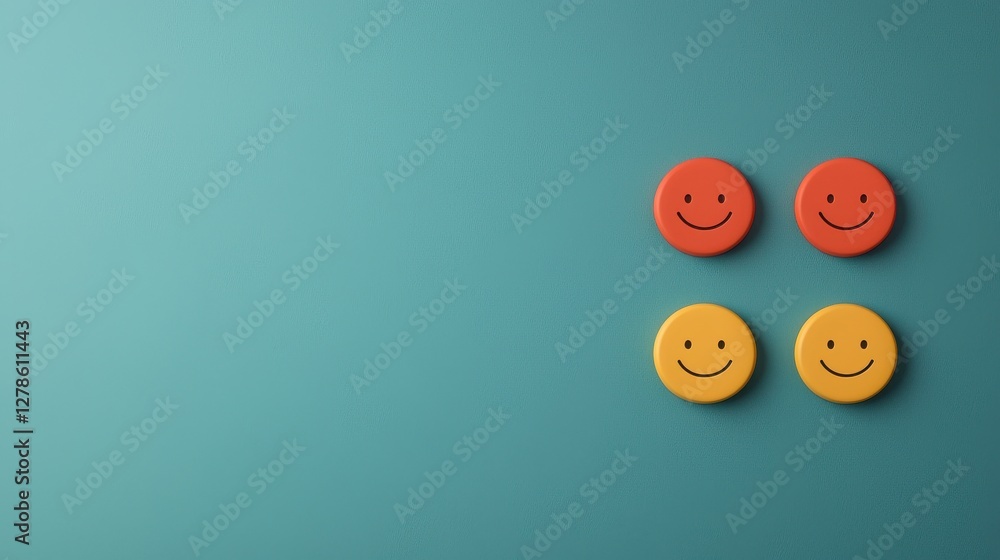 Poster collecting user feedback with emoticons engaging survey insights for improved services