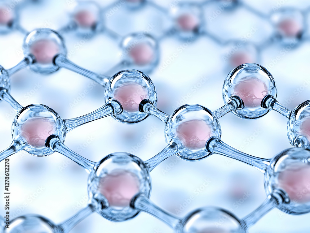 Poster 3d render of molecular structure