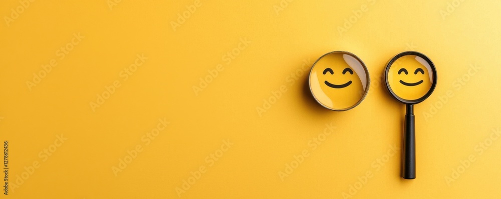 Poster emoticons for feedback survey evaluating user sentiment with neutral sad and happy faces