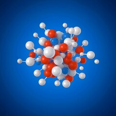 3D Abstract Background Red White Blue Spheres