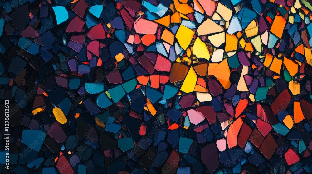 Poster An abstract background featuring a mosaic of fragmented shapes and shades, giving a modern and artistic touch to any design or presentation.