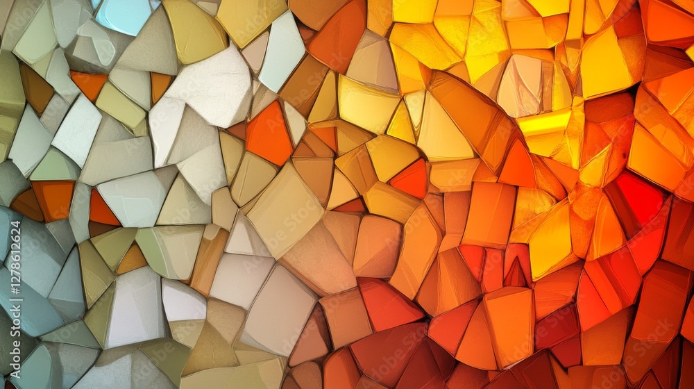 Poster An abstract background featuring a mosaic of fragmented shapes and shades, giving a modern and artistic touch to any design or presentation.
