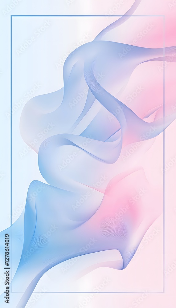 Aufkleber abstract flowing ribbons of color within a minimalist frame