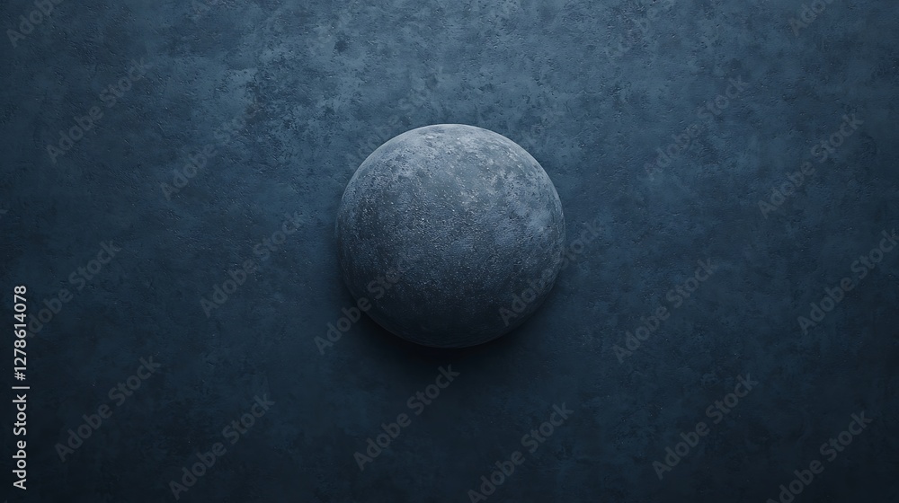 Poster a smooth, round stone rests on a textured dark surface, creating a minimalist and serene aesthetic.
