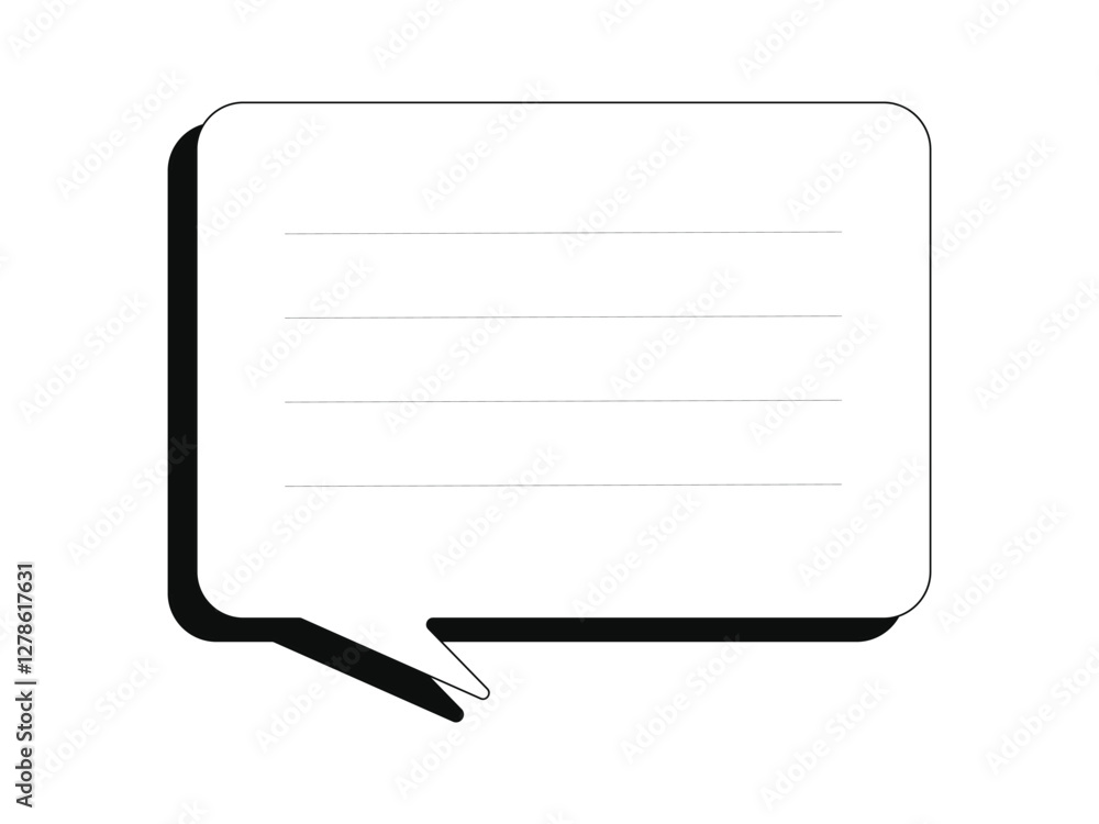 Sticker chat and comment icon set. Speech bubble line icon