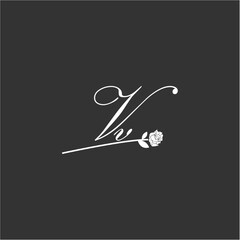 Initial VV art illustration flower design creative