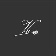 Initial VU art illustration flower design creative