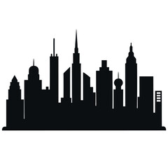 Obraz premium city-silhouette-vector-set-panorama-city-backgroun.eps