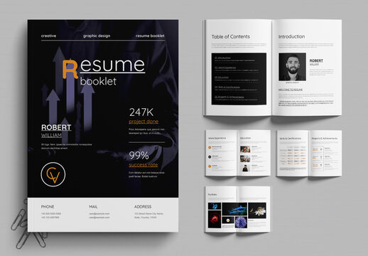 Resume Booklet Design Layout