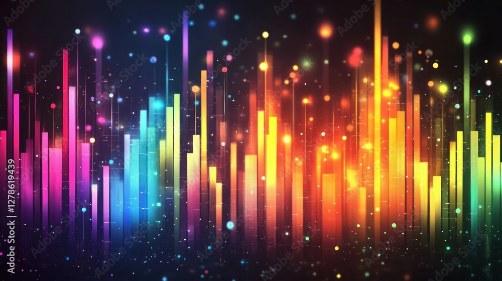 Poster abstract digital background with vibrant colorful gradient