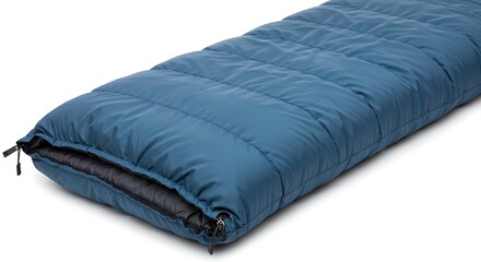 Close Up of Blue Sleeping Bag for Camping and Outdoor Adventure