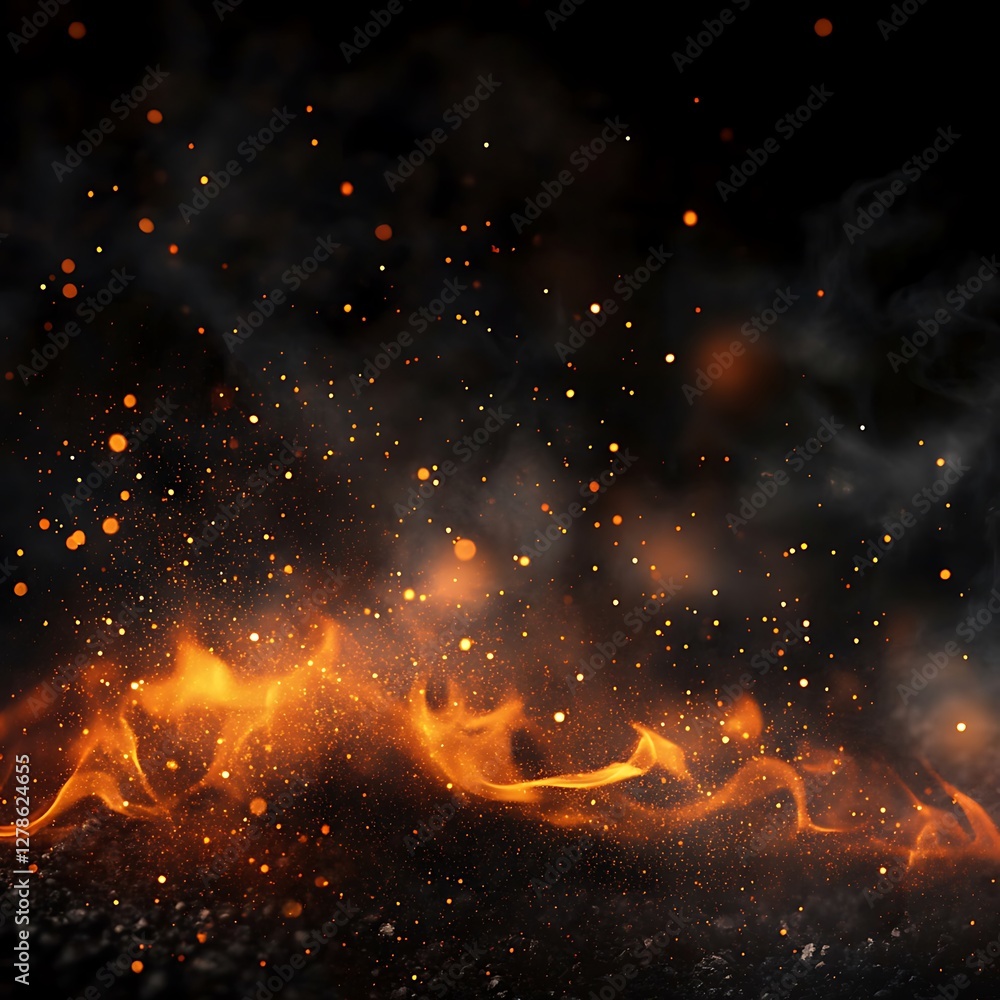 Aufkleber abstract background with fire and bokeh effect. design element.