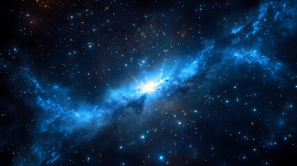 Obraz premium Mystical Nebula with Blue Stars