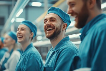 Obraz premium Men in uniform smiling