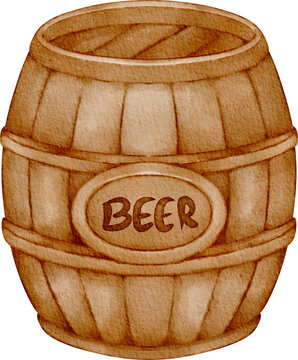 recommend clip art: watercolor wooden barrel