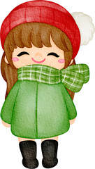 watercolor christmas character