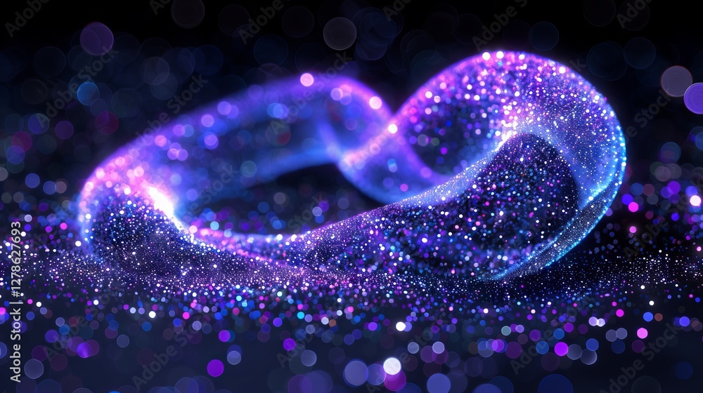 Poster futuristic abstract background featuring glowing digital number 45 symbolizing advanced technology