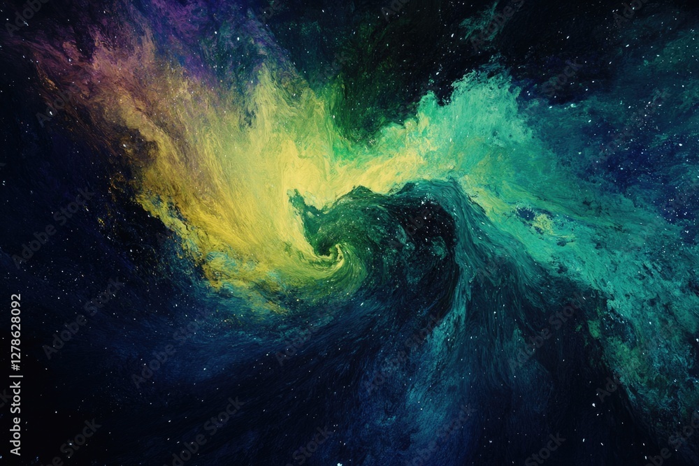 Wall mural colorful galaxy with stars