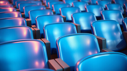 Mesmerizing Blue Stadium Seating, A Symphony of Iridescent Colors and Reflections