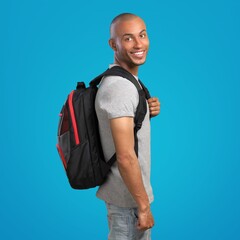 Fototapeta premium Happy young student ready for education