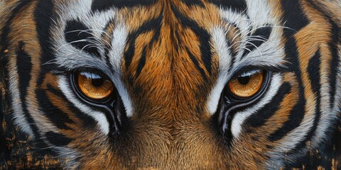 Close-Up Bengal Tiger with Intense Amber Eyes