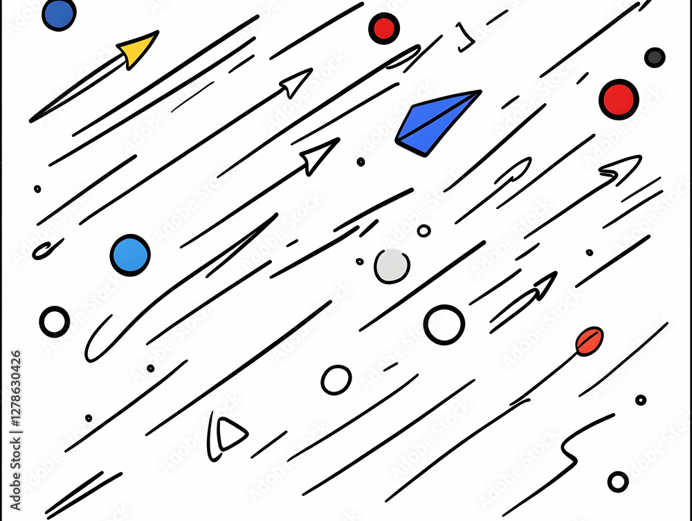 Poster abstract illustration dynamic lines and shapes