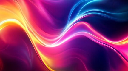 A vibrant abstract background with swirling neon colors and smooth gradients, creating a dynamic and energetic visual effect for modern design.